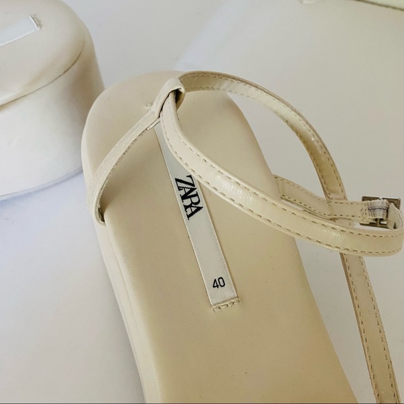 Zara NWT Cream Strappy Platform Sandals - Picture 7 of 7